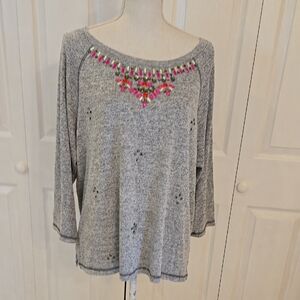 Ruby Rd. Heather Gray Top